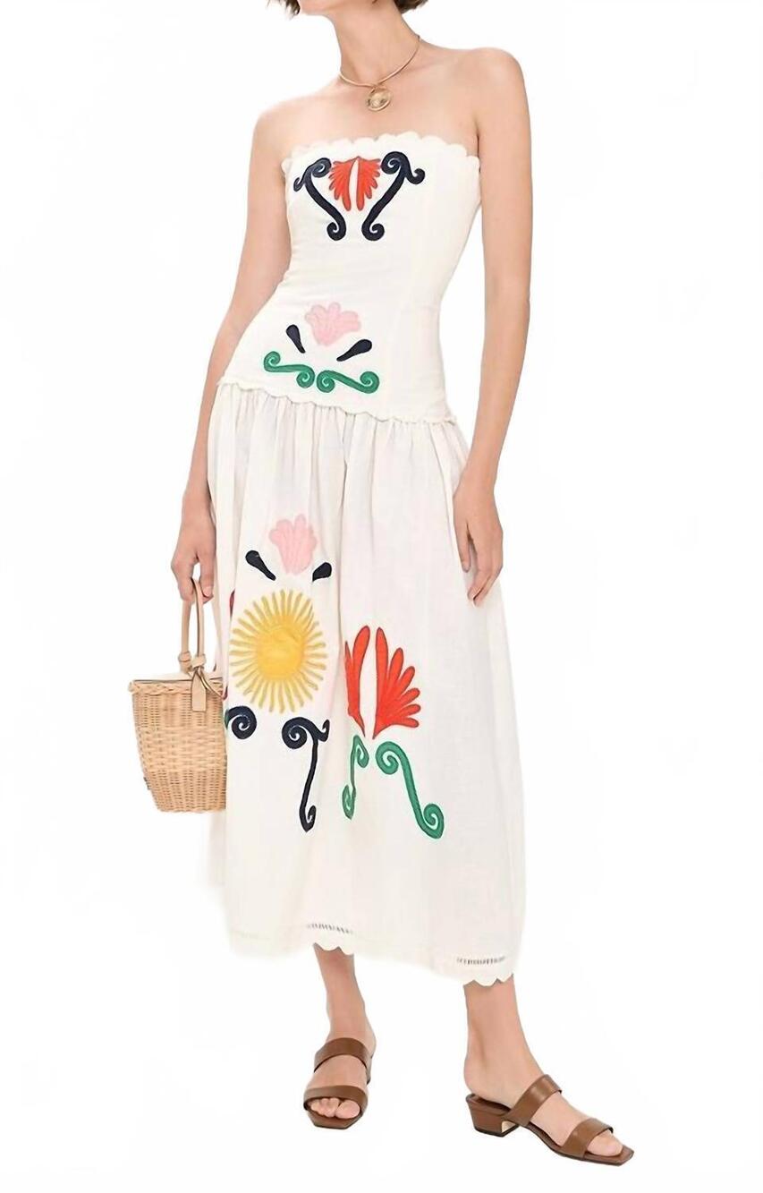 NEW CAROLINA K malla dress in off white